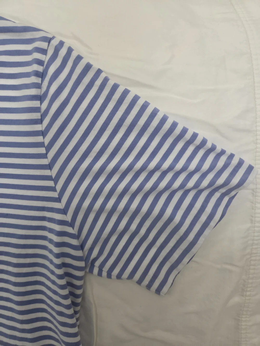 Striped Short-Sleeve Polo Golf Shirt - Light Blue/White